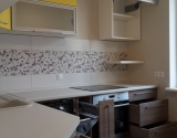 Кухня фасады Egger U129 Солнечный желтый ST15 18 мм, Kronospan 3167 SN Ровере Фумаро (Сontempo) 18мм